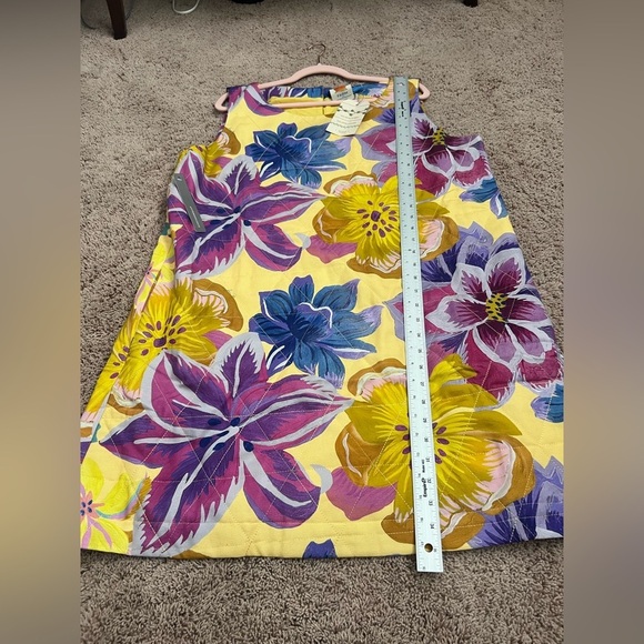 NWT new XL FARM Rio Anthropologie quilted shift dress sleeveless floral yellow - Picture 5 of 17